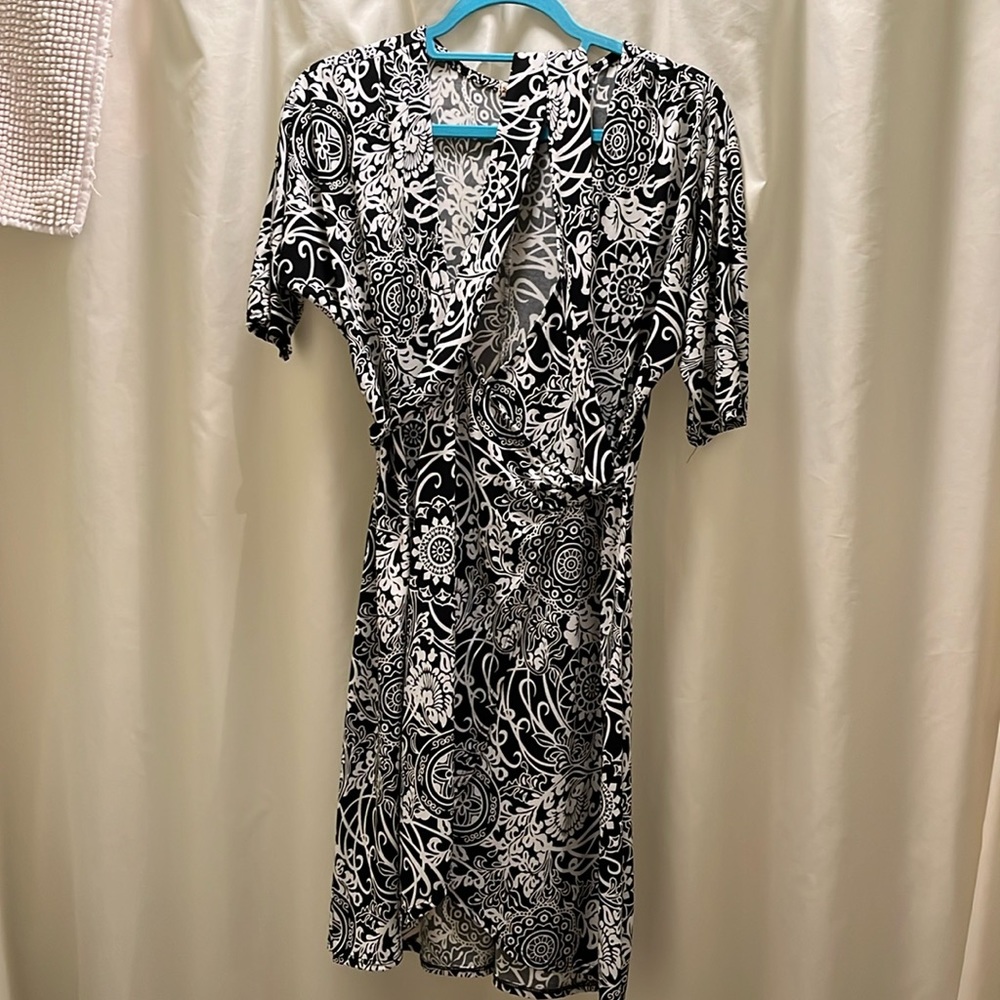 Celtic print wrap dress